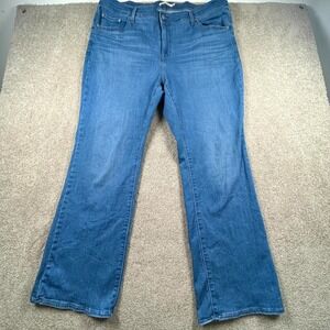 Levi's 725 Bootcut Jeans Womens 20 Blue Whiskering Denim Medium Wash High Rise